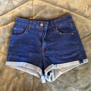 high waisted jean shorts